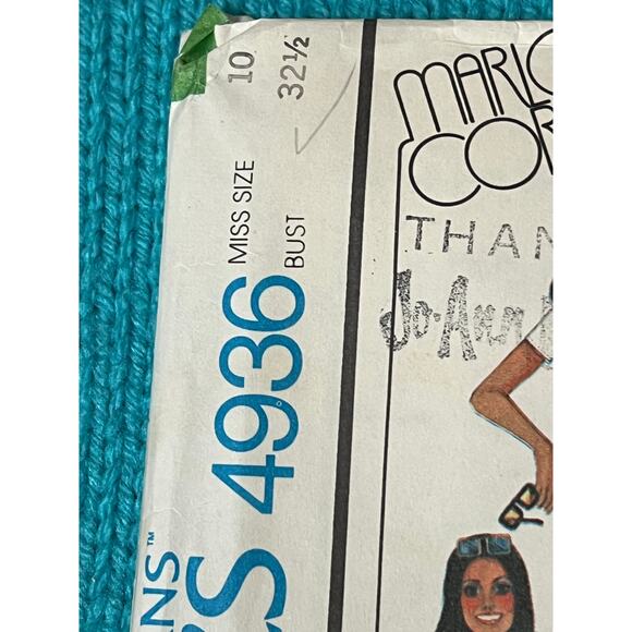 MacCalls 4936 pattern Jumpsuit Romper wrap skirt Marlo Thomas size 10 - Picture 2 of 7